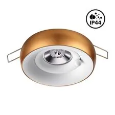 NOVOTECH 370800 SPOT NT21 335 белый/матовое золото Светильник встраиваемый влагозащищенный IP44 GU10 50W 220V WATER