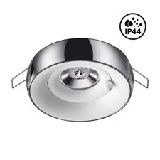 NOVOTECH 370799 SPOT NT21 335 белый/хром Светильник встраиваемый влагозащищенный IP44 GU10 50W 220V WATER