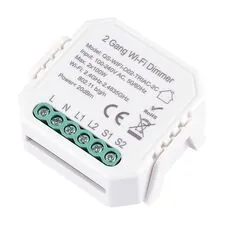 ST LUCE ST9000.500.02CDIM WI-FI диммируемое реле 2 канала 2x100W, IP20, L46xW46xH18, 230V, Белый