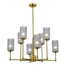 ST LUCE SL1240.303.08 Люстра подвесная Латунь/Дымчатый E27 8*60W