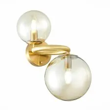 ST LUCE SL1162.301.02 Светильник настенный Латунь/Коньячный E14 2*40W