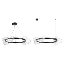 ST LUCE SL1165.403.15 Светильник подвесной Черный/Прозрачный G4 15*5W