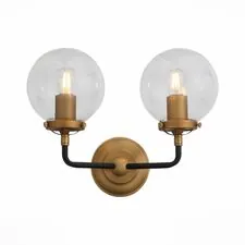 ST LUCE SL234.401.02 Бра Черный, Золото/Прозрачный E27 2*40W