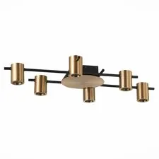 ST LUCE SL1207.402.06 Светильник потолочный Черный/Латунь GU10 6*7W