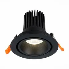 ST LUCE ST705.438.10 Светильник встраиваемый Черный LED 1*10W 3000K 750Lm Ra>90 38° IP20 D102xH85 170-240V