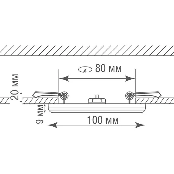 Donolux DL20091/8W White R Влагозащитная ударопрочная встраиваемая светодиодная панель, 8Вт, изображение 5
