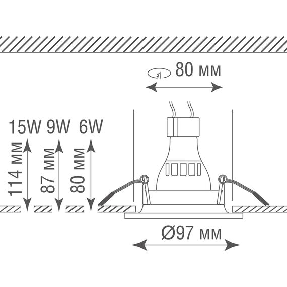 Donolux DL18413/11WW-R White Светильник встроенный под сменную лампу, изображение 4