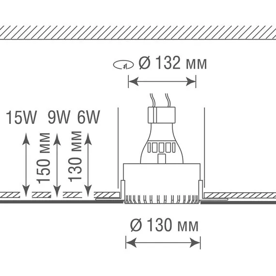 Donolux DL227G Светильник встраиваемый гипсовый под сменную лампу, изображение 6