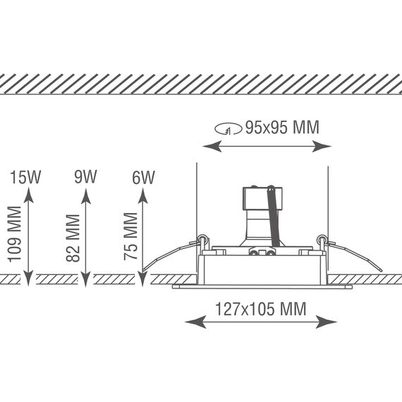 Donolux DL18615/01WW-SQ Champagne/Black Встраиваемый светильник под сменную лампу, изображение 4