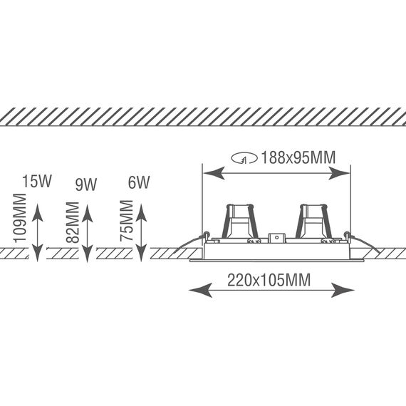 Donolux DL18615/02WW-SQ White/Black Встраиваемый светильник под сменную лампу, изображение 4