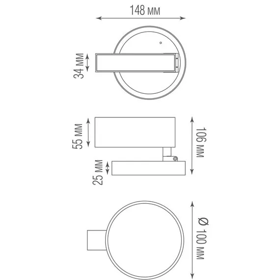 Donolux DL18791WW12BM Светодиодный светильник для магнитного шинопровода, 12W, 3000К, изображение 4