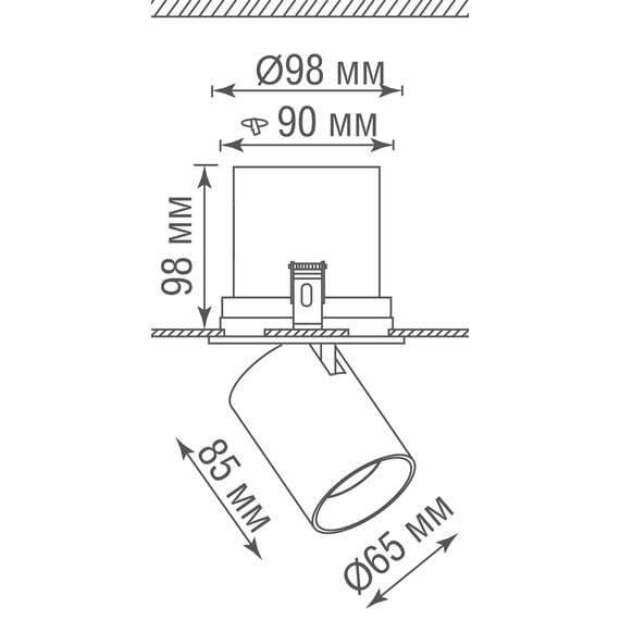 Donolux DL20151R15W1B Встраиваемый светодиодный светильник, 15Вт, изображение 5