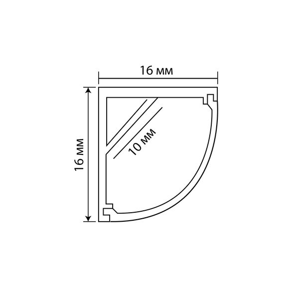 Donolux DN18503Alu Угловой алюминиевый профиль,  16х16х2000. Цвет: Анодированное серебро Серия:DN8ALE, изображение 4