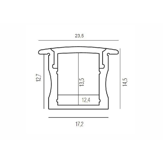 Donolux DN18501RAL9003 Врезной алюминиевый профиль,  23,5х14,5х2000. Цвет: Белый матовый, RAL9003  Серия:DN8ALE, изображение 2