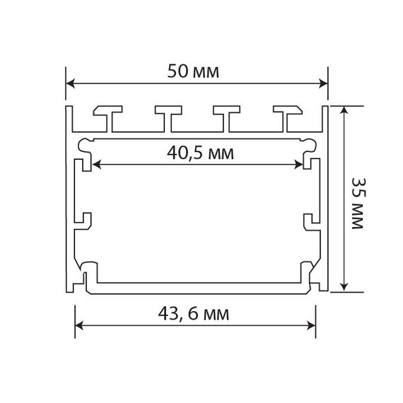Donolux DN18511H3Alu Накладной алюминиевый профиль, 50х35х3000. Цвет: Анодированное серебро,Серия:DN8ALE, изображение 2