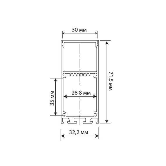 Donolux DN18515H3Alu Накладной/подвесной алюминиевый профиль,32,2х71,5х3000. Цвет: Анодированное серебро,серия:DN8HF, изображение 4