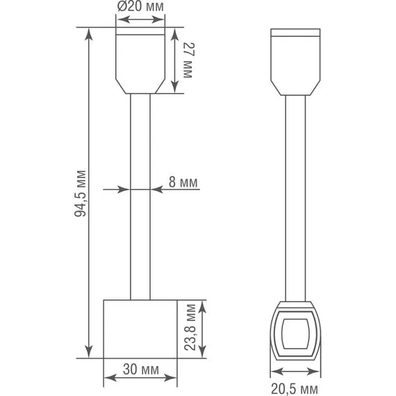Donolux Connector 180 H95 BBr DL20224 Donolux Magnet Modular System «CODE 1.2», токопроводящий прямой соединитель на стойке для оснований,, изображение 4