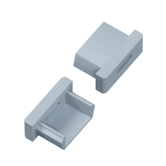 Donolux DNCAP18522.1 Боковая заглушка с отверстием для профиля DN18522 Цвет: Серый, серия DN8ALE