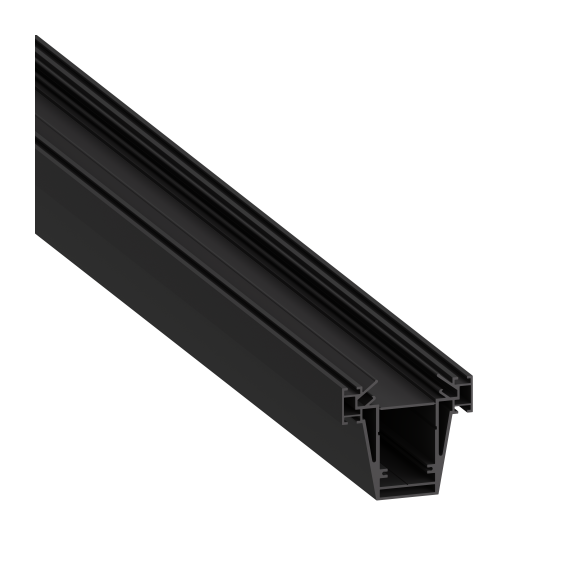 Donolux DN18521H3RAL9005 Встраиваемый алюминиевый профиль 3в1 под натяжной потолок, 75х82,5х3000. Цвет:Черный,Серия:DN8ALE, изображение 2