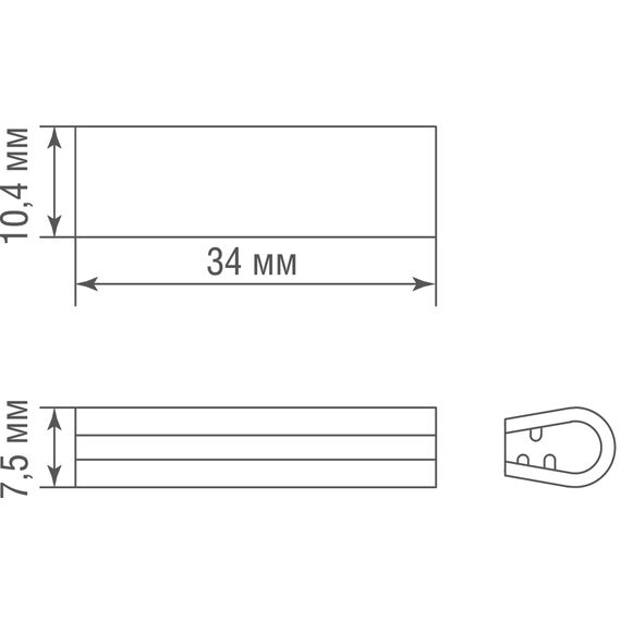 Donolux Sling End Cap Single Торцевая заглушка для токопроводящего ремня (одинарная) Sling System, L34xW7,5xH10,4 мм, черный, изображение 3