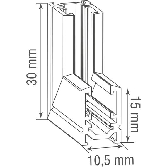 Donolux Inner corner DLSM CB Внутренний угол-соединитель для накладного шинопровода Slim Line Mini, L30*W50*H15 мм, черный, изображение 2