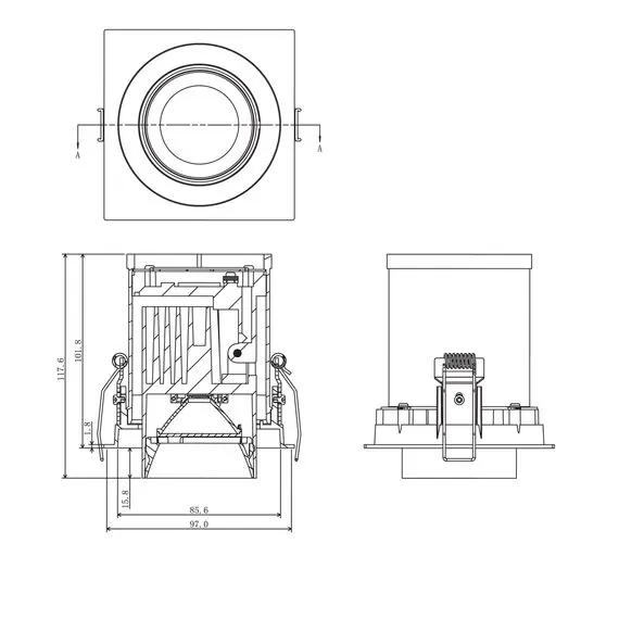 Donolux DL18621/01SQ Black Dim Встраиваемый светодиодный светильник, 9,2Вт, изображение 2