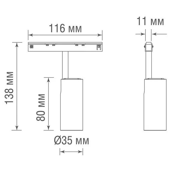 Donolux DL20604WW5W Led светильник Slim Line,  Alpha, DC 48В 5Вт, D35xL80 мм, 360Лм, 36°, 3000К, недиммируемый, IP20, Ra>90, белый, изображение 5