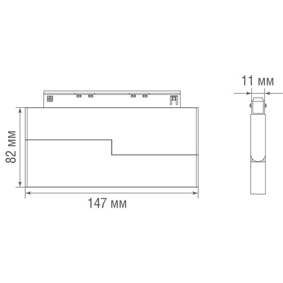 Donolux DL20603WW6W Led светильник Slim Line, Line, DC 48В 6Вт, L147xW11xH82 мм, 350Лм, 90°, 3000К, недиммируемый, IP20, Ra>90, белый, изображение 3
