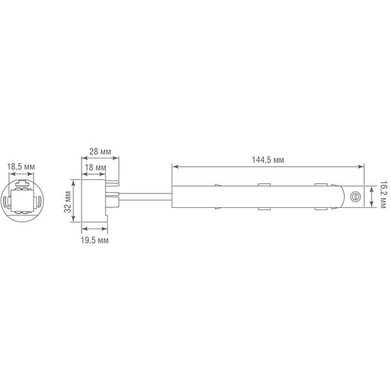 Donolux Power connector DLR B Адаптер с подводом питания, DC 48В, изображение 2