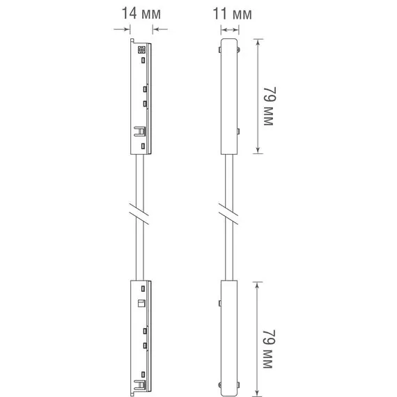 Donolux Сonnector 90 DLS W Токопроводящий угловой соединитель для подвесного/накладного/встраиваемого шинопровода, L158xW11xH14 мм, белый, изображение 2