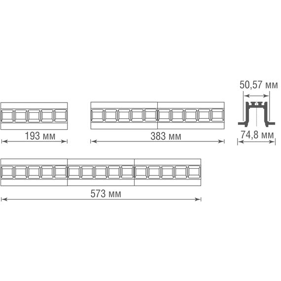 Donolux DL18519M141A10.30.193CH 151 Donolux Led светильник встраиваемый, 10W, 193х74,8мм, H39,8мм, 900Lm, 30х75°, 3000К, Ra80, IP20, UGR16, ко, изображение 3