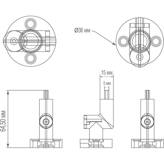 Donolux Inner Connector DL20651 W Токопроводящий угловой соединитель (со стены на потолок) для светильника DL20651, DC24В, D36xL53,5xH40,5 мм, белый, изображение 4