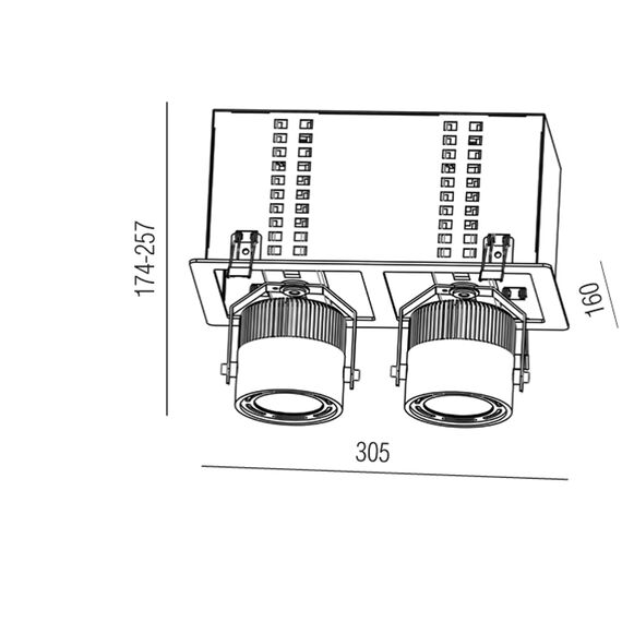 Donolux DL18601/02WW-SQ Встраиваемый светодиодный светильник, 2х19Вт, изображение 2
