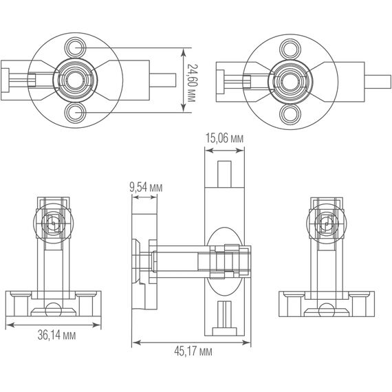 Donolux L Connector DL20651 B 15-180 Токопроводящий угловой соединитель (поворотный, 15-180°) для светильника DL20651, DC24В, D36xL53,5xH40,5 мм черный, изображение 2