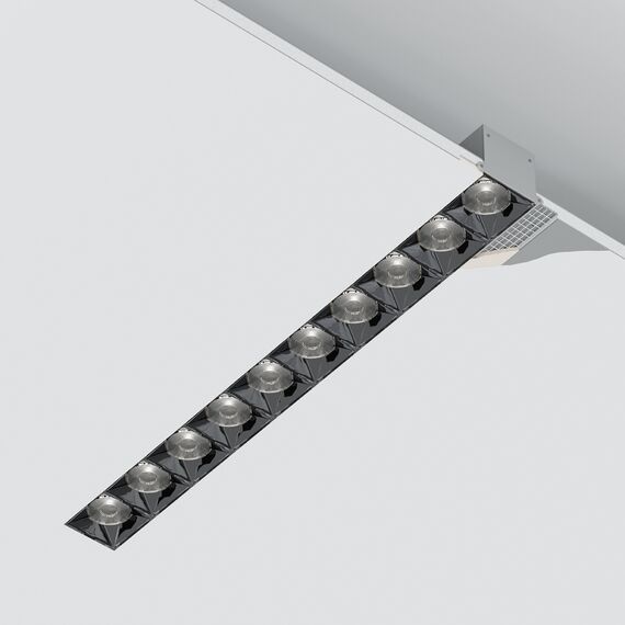 Donolux DL18519M141A20.38.383GB 150 Donolux Led светильник встраиваемый, 20W, 383х74,8мм, H39,8мм, 1800Lm, 38°, 3000К, Ra80, IP20, UGR16, корп, изображение 4