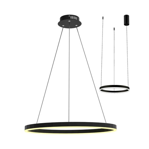 Kink Light 08212,19A(3000K) Подвесной светильник ТОР черный d40 h150 Led 24W (3000K) 2 типа крепления