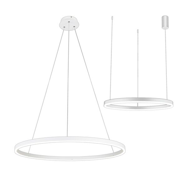 Kink Light 08228,01A(4000K) Подвес Тор белый d100 h150 Led 56W (4000K) 2 вида крепления, диммируемый, с пультом ДУ