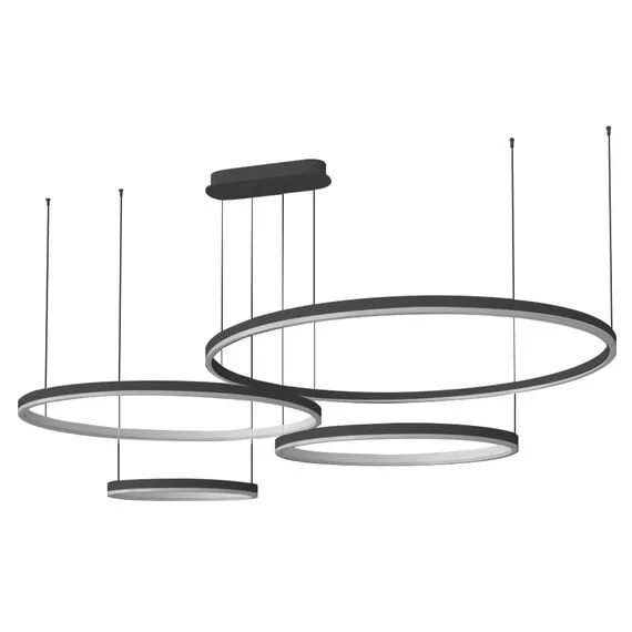 Kink Light 08204,19PA(4000K) Подвес Тор черный w150*100 (d40+60+80+100) h150 Led 174W (4000K) диммируемый с пультом ДУ