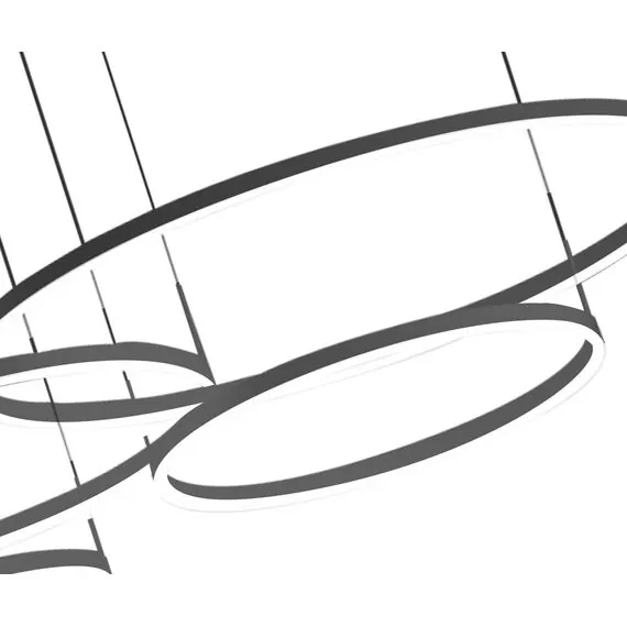 Kink Light 08204,19PA(4000K) Подвес Тор черный w150*100 (d40+60+80+100) h150 Led 174W (4000K) диммируемый с пультом ДУ, изображение 2