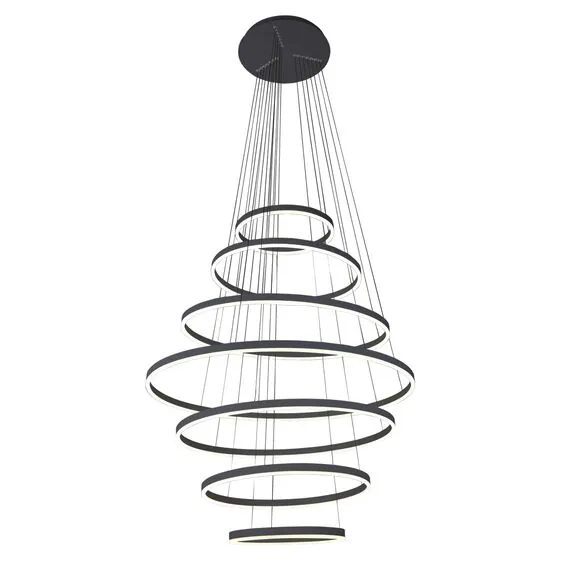 Kink Light 08537,19(4000K) Подвес Тор черный h300 d40+60+80+100+80+60+40 Led 284W (4000K) с пультом ДУ