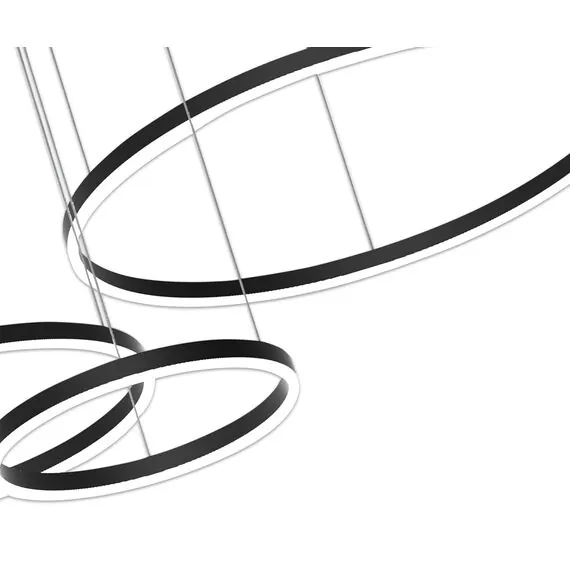 Kink Light 08223,19PA(4000K) Подвес диммируемый Тор черный w133.5*95(d80+60+40) h150 Led 110w (4000k) с пультом ДУ, изображение 2