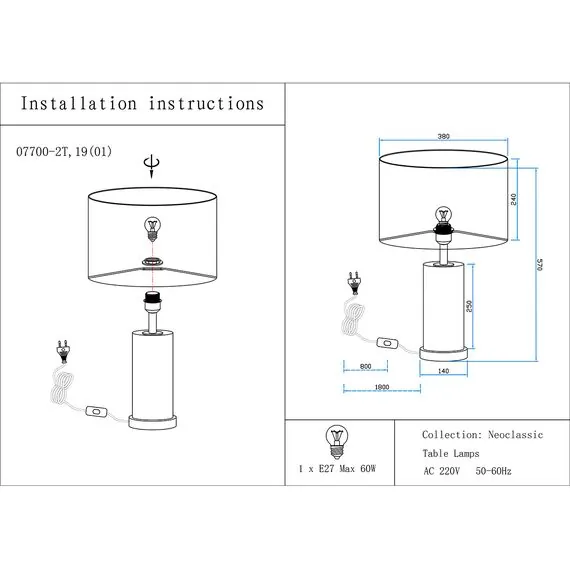 Kink Light 07700-2T,19-20(01) Настольная лампа Тайла черный/бронза/белый d38 h65 E27 1*40W, изображение 2