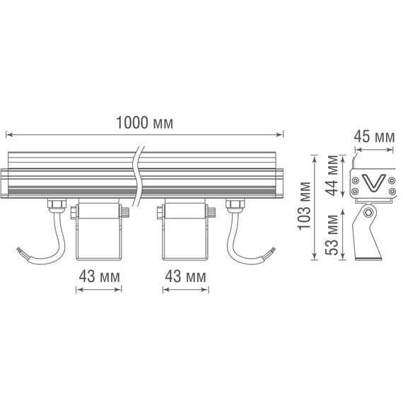 Donolux DL20524W18DG 1000 Ландшафтный светильник IP65, L1000xW45xH28 мм, 18Вт, 3000К, темно-серый, изображение 5