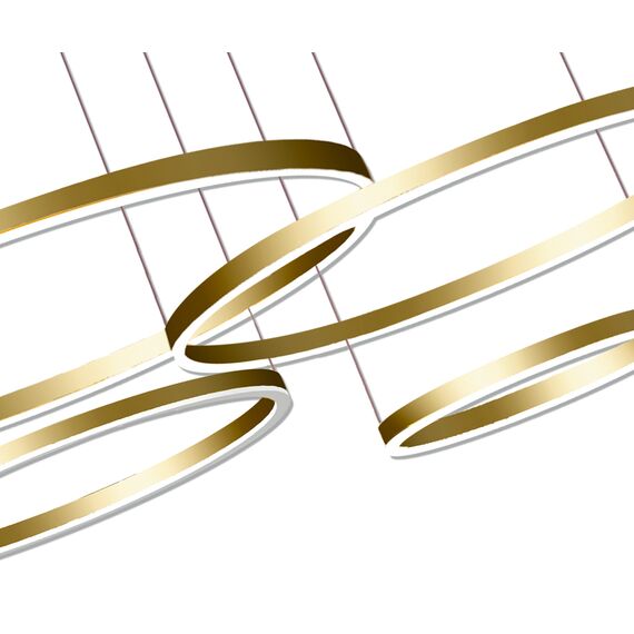 Kink Light 08204,33P(3000K) Подвес Тор матовое золото w150*100 (d40+60+80+100) h150 Led 168W (3000K) диммируемый с пультом ДУ, изображение 3