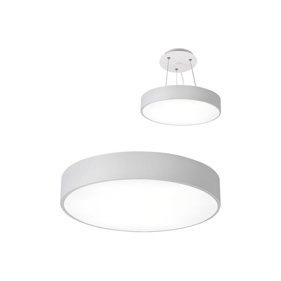 Kink Light 05480,01 Светильник Медина белый d80 h10 Led 90W (4000K) 2 типа крепления: потолочное и подвесное