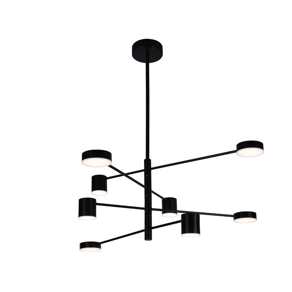 Kink Light 07650-8D,19(4000K) Люстра диммируемая Мекли черный d100 h90 Led 4*12w+4*16w (4000K) с пультом ДУ