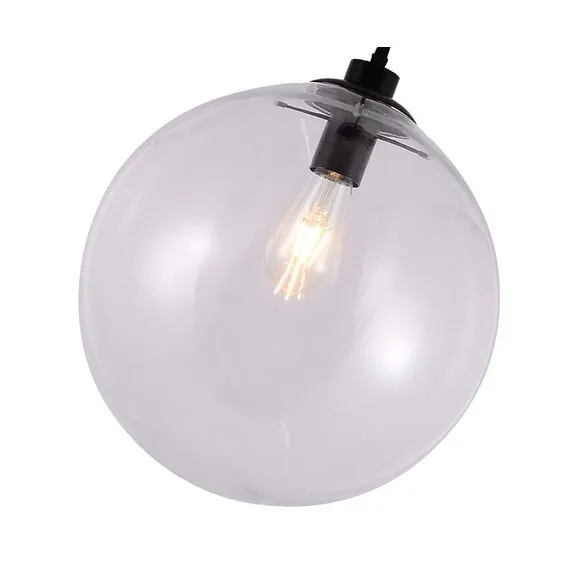 Kink Light 07562-25,21 Подвес Меркурий прозрачный (с черными креплениями и проводом) d25 h200 E27 1*40W, изображение 2