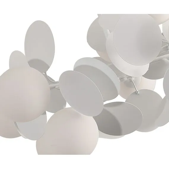 Kink Light 074160-10,01(01) Подвес Матиас белый d67 h50 G9 10*5W (Led лампы в комплекте, 4000K) (белый корпус, белые декор элементы), изображение 2