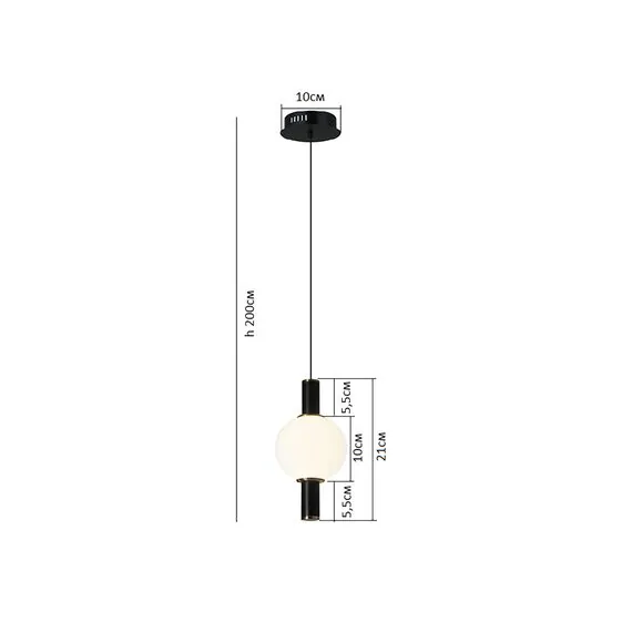 Kink Light 07637-1A,19(01) Подвес Луена черный d10 h200 Led 5W (3000-6000K), изображение 2