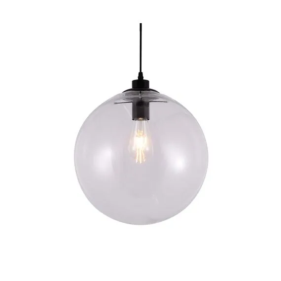 Kink Light 07562-30,21 Подвес Меркурий прозрачный (с черными креплениями и проводом) d30 h200 E27 1*40W